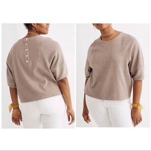 Madewell Ottoman Jacquard Button-Back Top